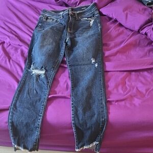 Judy Blue Dark Wash Distressed Jeans